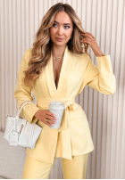 Komplet marynarka i spodnie Old News ecru