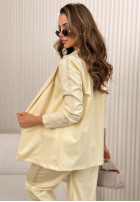 Dresowy garnitur damski z lampasami Self Respect czekoladowy