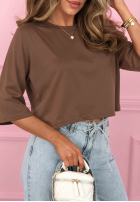 Krótki T-shirt Springtime Babe czekoladowy