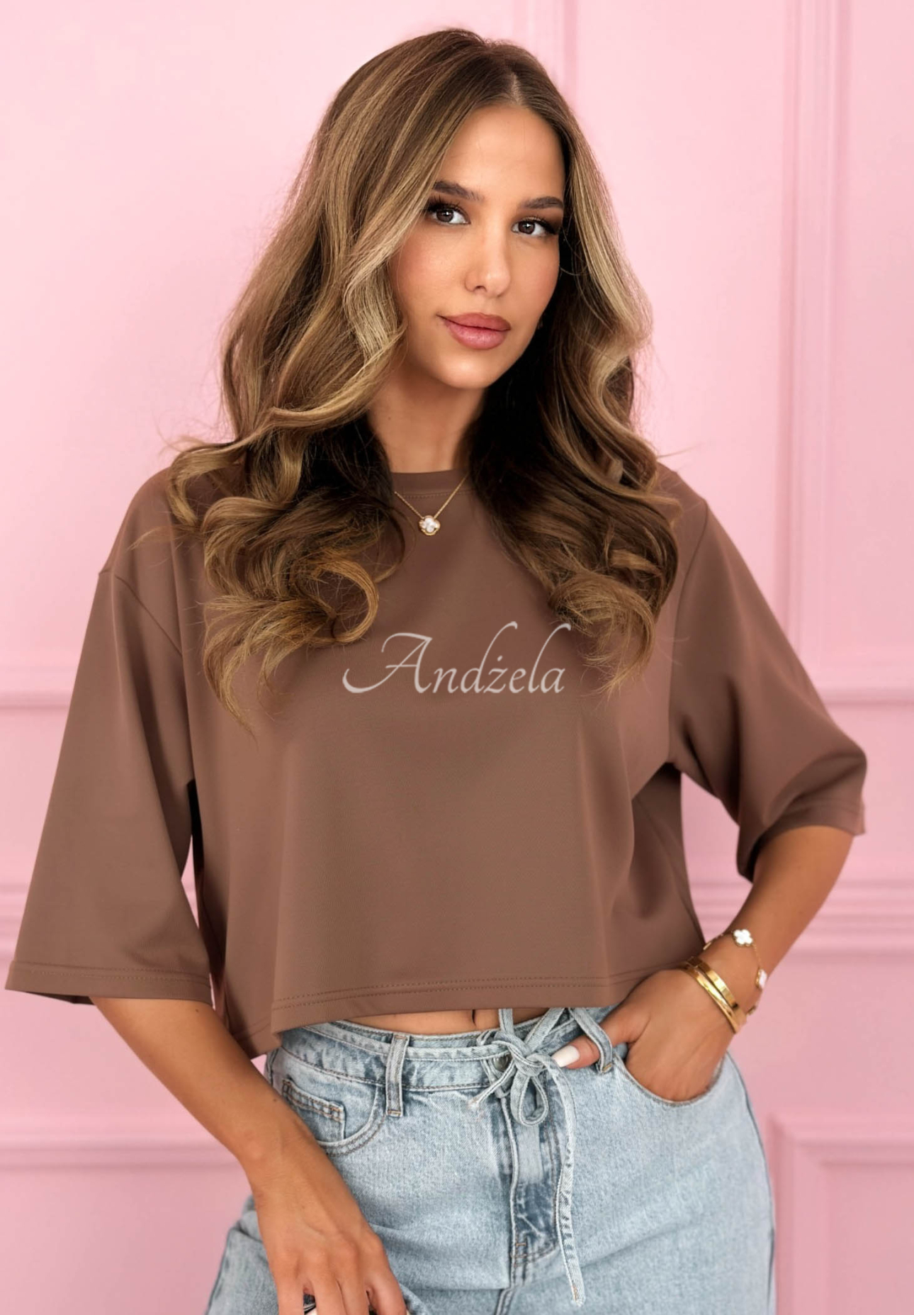 Springtime Babe Chocolate Brown Cotton Crop Top