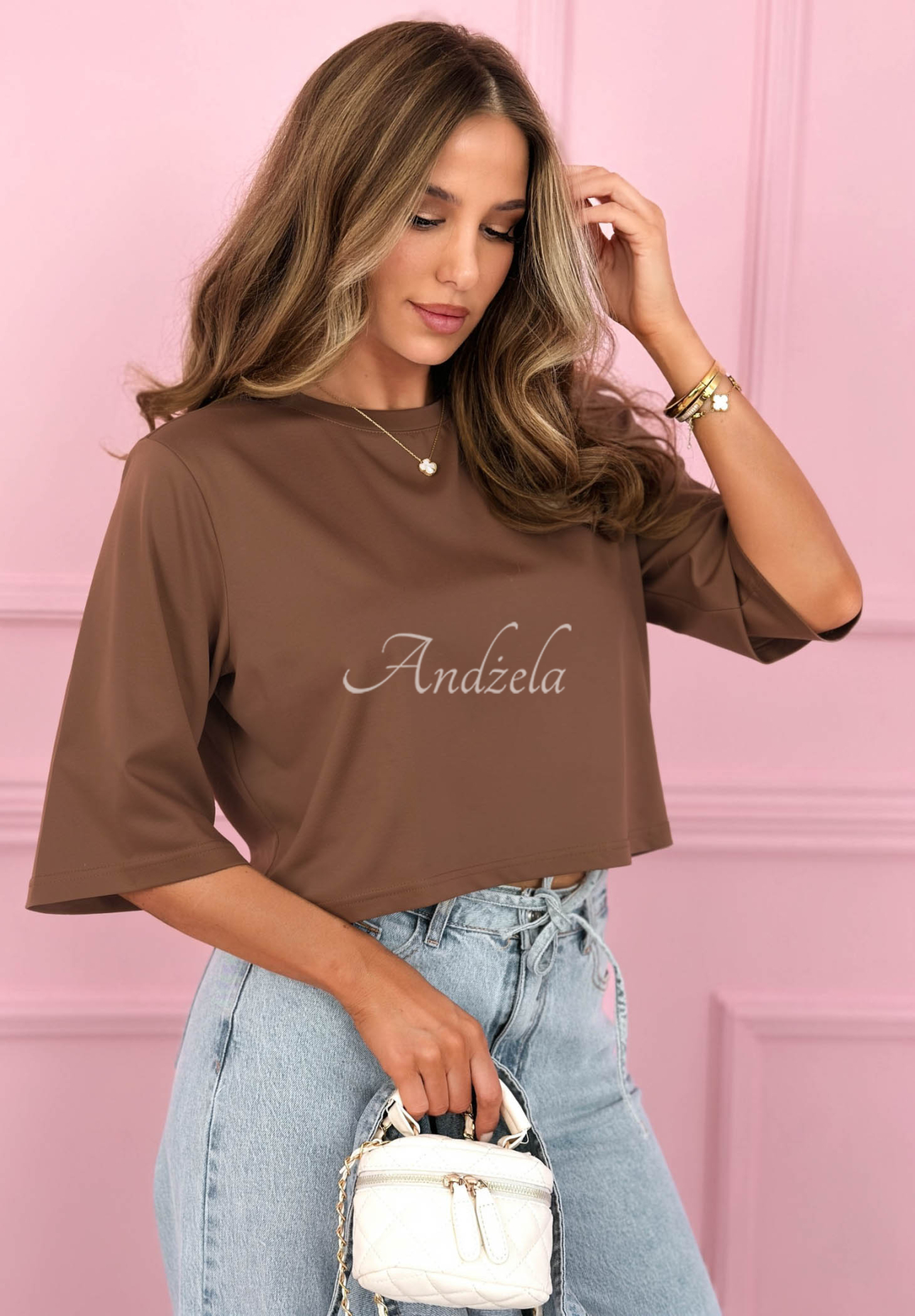 Springtime Babe Chocolate Brown Cotton Crop Top