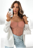 Koronkowe body na ramiączkach Persephone czarne