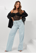 Koronkowe body na ramiączkach Persephone czarne