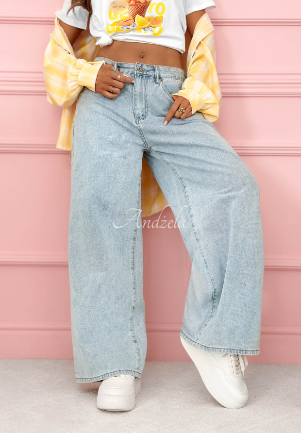 Spodnie jeansowe wide leg Believe In Today niebieskie
