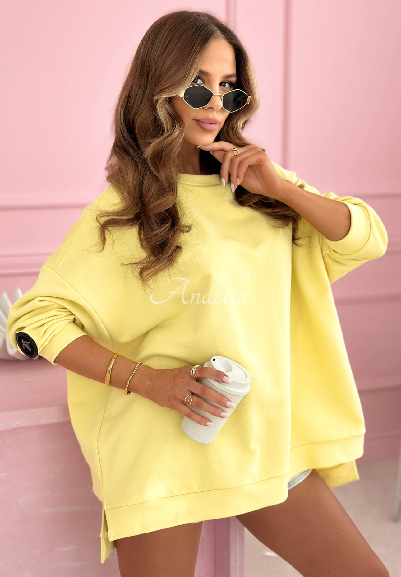 Bluza oversize Active Queens żółta