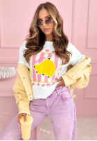 T-shirt z nadrukiem Hey Banana biały