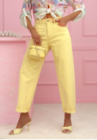 Spodnie jeansowe mom fit Spring Whisper żółte