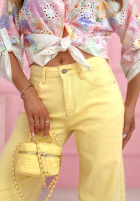 Spodnie jeansowe mom fit Spring Whisper żółte