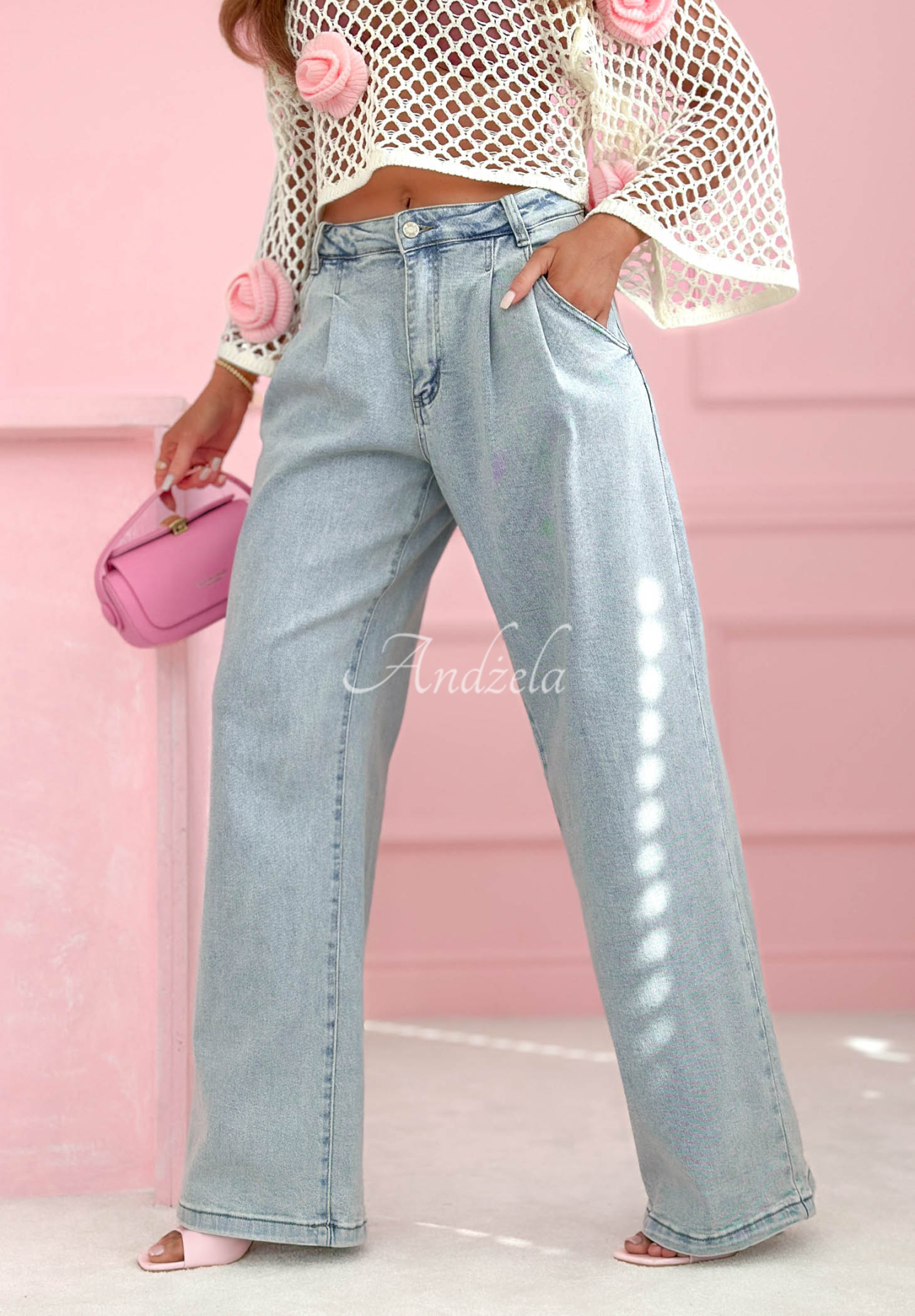 Spodnie jeansowe wide leg Inspiring Thoughts niebieskie