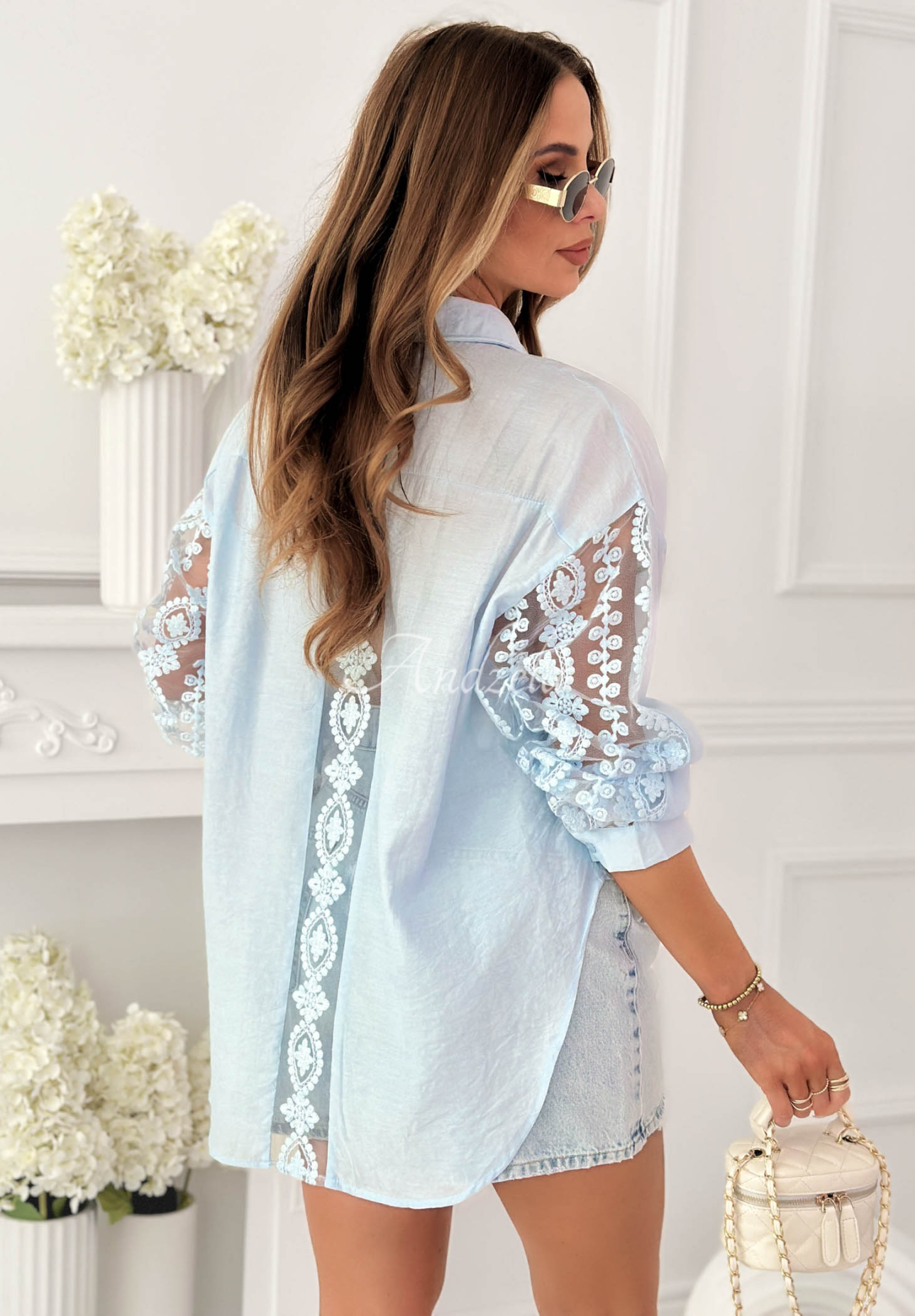 The Only Spring Light Blue Lace Blouse
