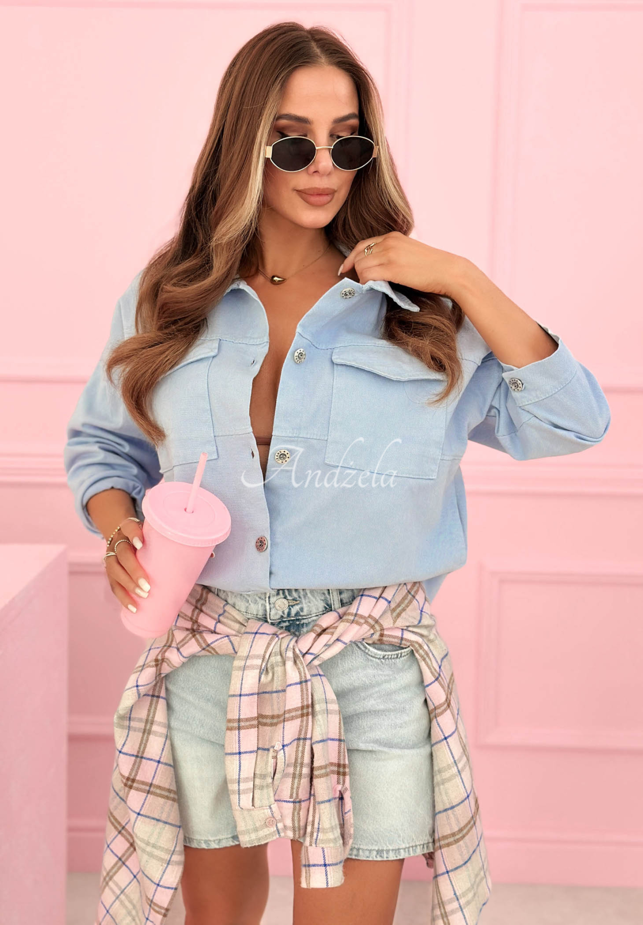 Moving On Light Blue Cotton Denim Jacket