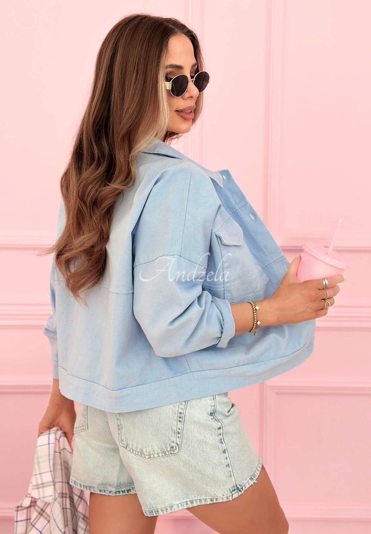 Moving On Light Blue Cotton Denim Jacket