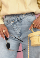 Spodnie jeansowe wide leg Denim Story niebieskie