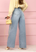 Spodnie jeansowe wide leg Denim Story niebieskie