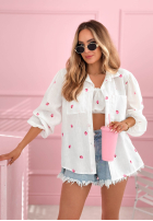 Koszula w truskawki Sweet Strawberry biała