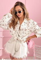 Kwiecista koszula Avalora ecru