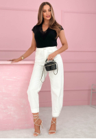 Bawełniana bluzka z koronką Calissa biała