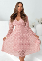 Koronkowa sukienka z marszczoną talią Good Moment żółta