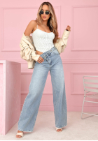 Koronkowy gorsetowy top na ramiączkach Laryssa różowy