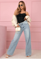 Koronkowy gorsetowy top na ramiączkach Laryssa różowy