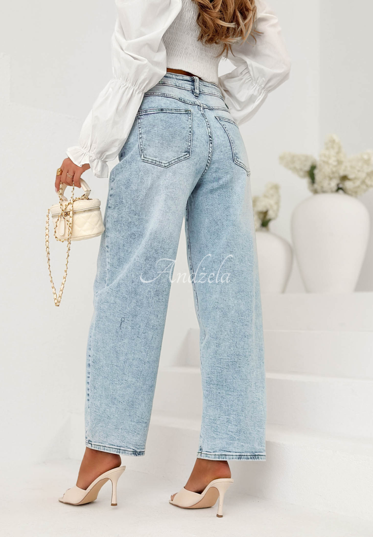Spodnie jeansowe balloon Modern Fit niebieskie