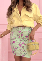 Spódniczka mini w róże Rose Days żółta