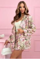 Kwiecista marynarka z kołnierzykiem Blooming Days różowa