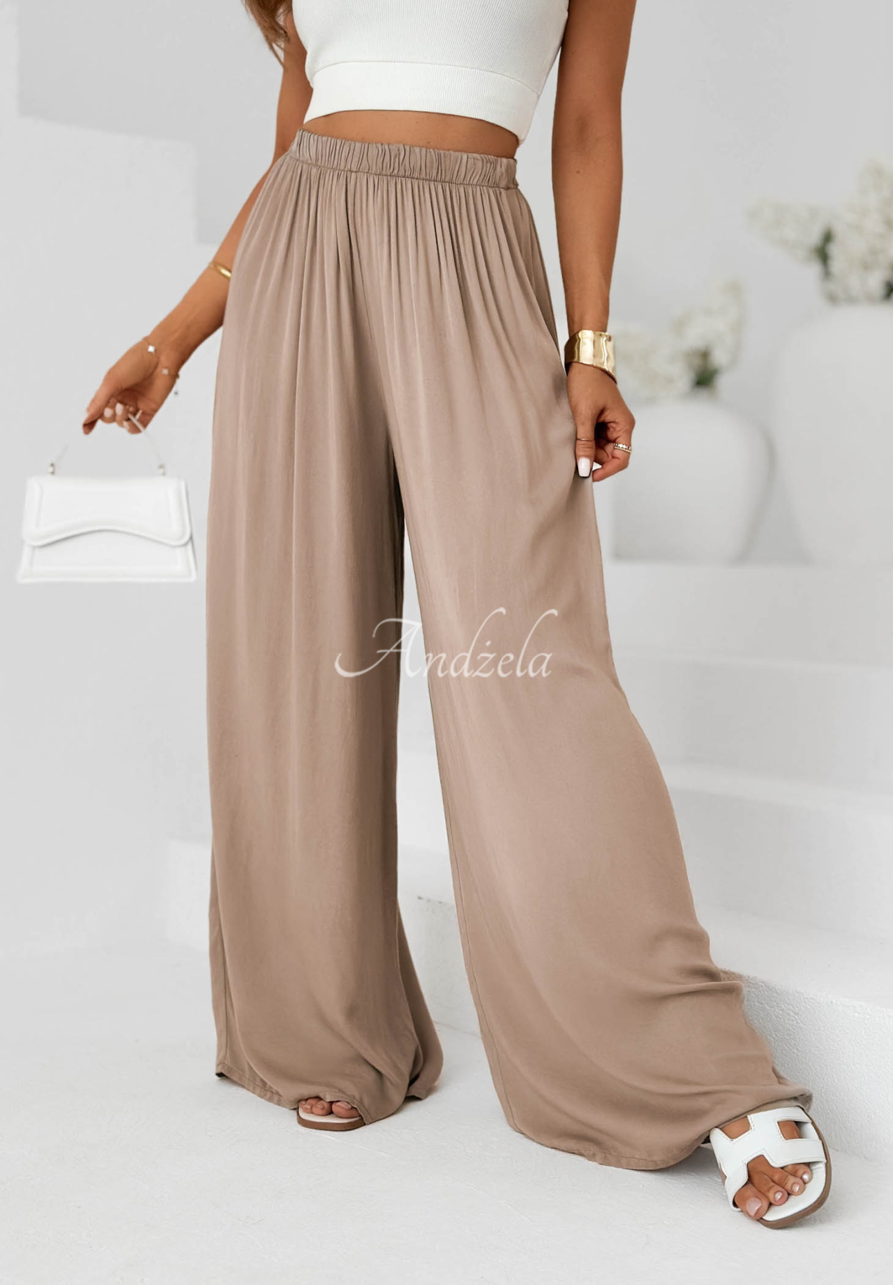 Letter To Summer Mokka II Wide-Leg Viscose Pants