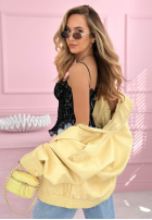 Gorsetowy top z koronką Chloe beżowy