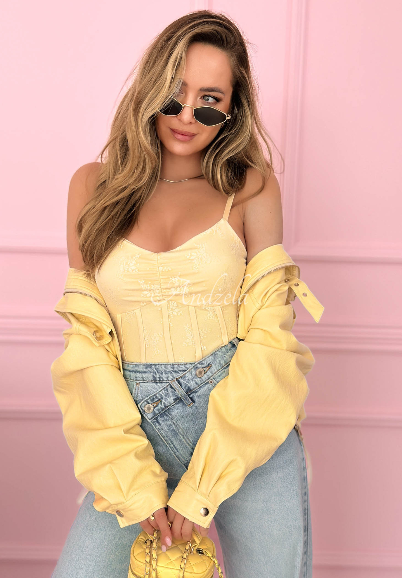 Hello Beautiful Yellow Strapless Corset Top 