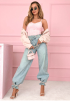 Gorsetowy top na ramiączkach Hello Beautiful ecru