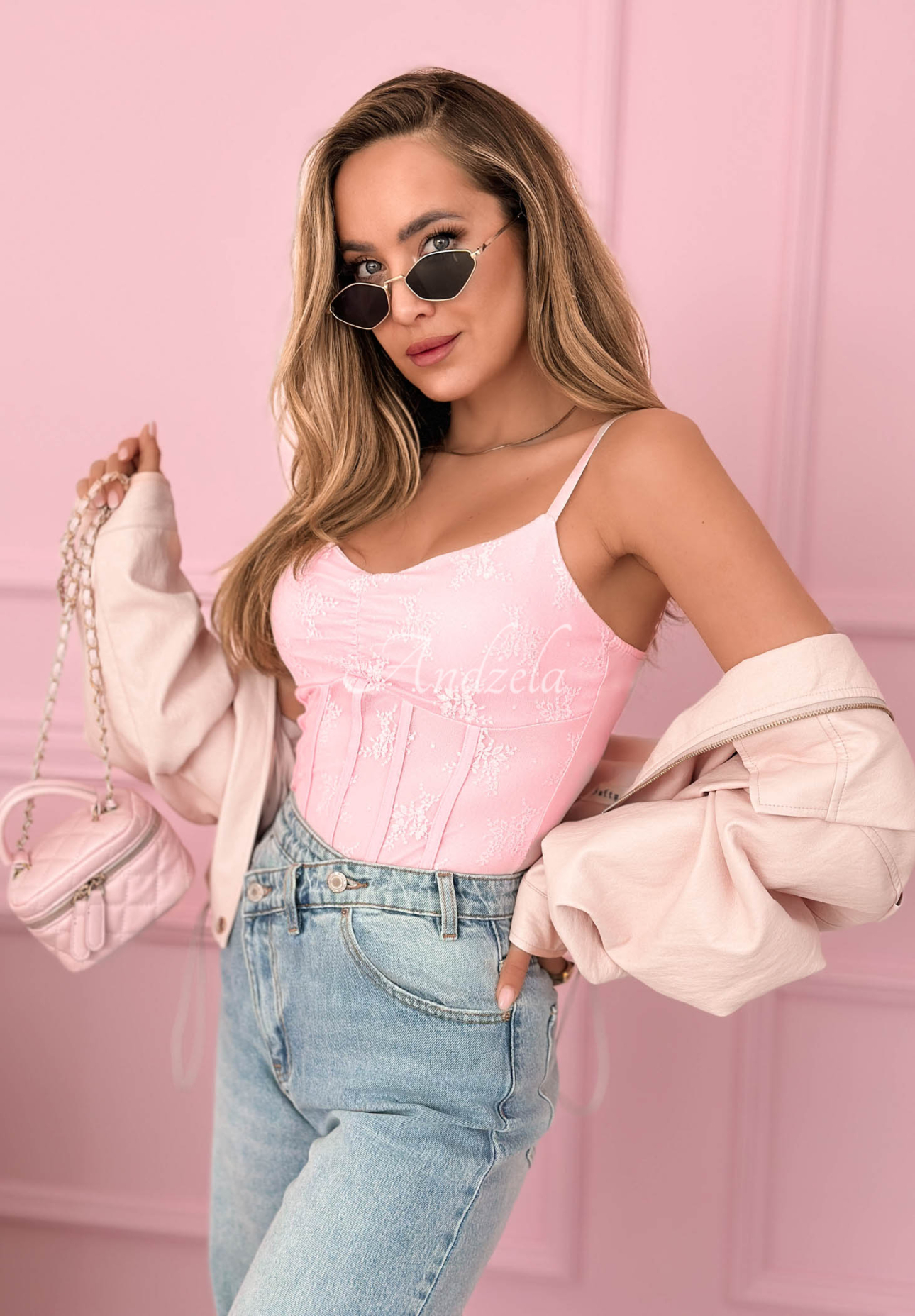 Hello Beautiful Powder Pink Strapless Corset Top