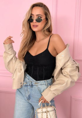 Hello Beautiful Black Strapless Corset Top