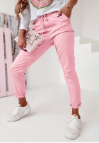 Spodnie materiałowe Wind jasnoróżowe