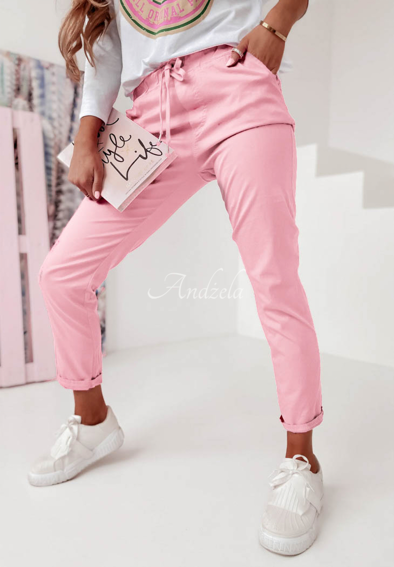 Wind Light Pink Cotton Pants