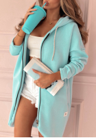 Długa bluza z kapturem Peaceful Mind błękitna