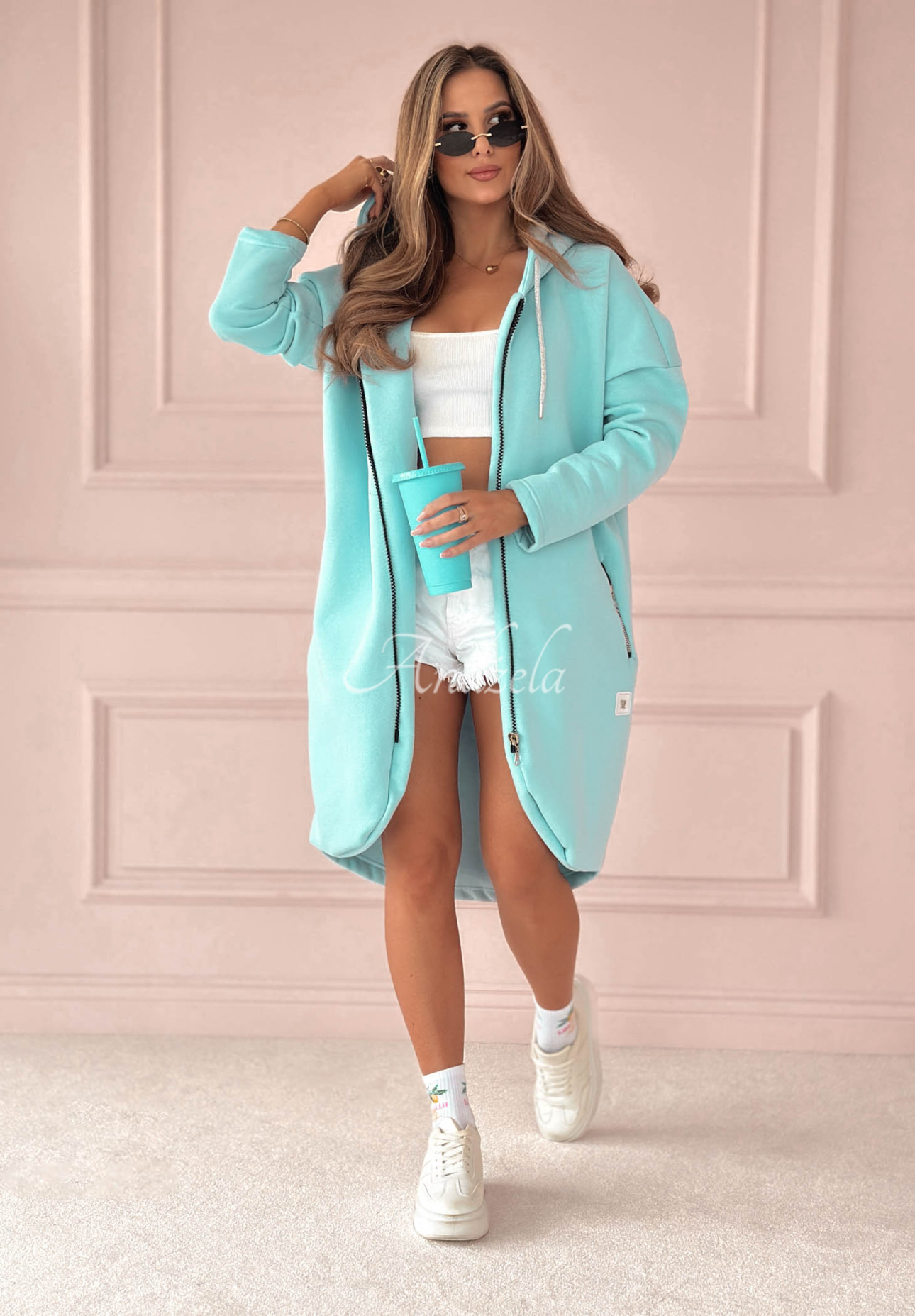 Peaceful Mind Long Mint Hoodie