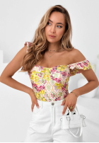 Kwieciste body na ramiączkach Blossom Ballet pudrowy róż