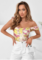 Kwieciste body na ramiączkach Blossom Ballet pudrowy róż