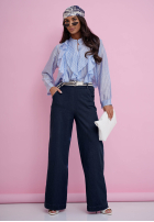 Spodnie z paskiem Arianna niebieskie