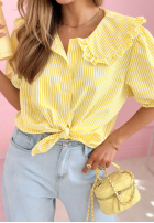 Koszula z kołnierzem w paski Kaya błękitna