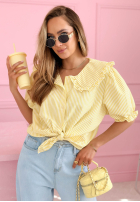 Koszula z kołnierzem w paski Kaya błękitna