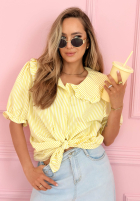 Koszula z kołnierzem w paski Kaya błękitna