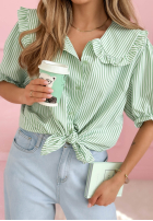 Koszula z kołnierzem w paski Kaya błękitna