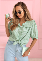 Koszula z kołnierzem w paski Kaya błękitna