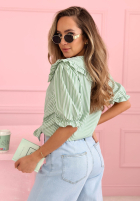 Koszula z kołnierzem w paski Kaya błękitna