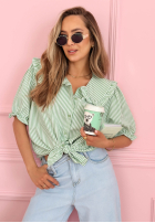 Koszula z kołnierzem w paski Kaya błękitna