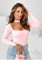 Dreamy Day Powder Pink Bodysuit with Choker