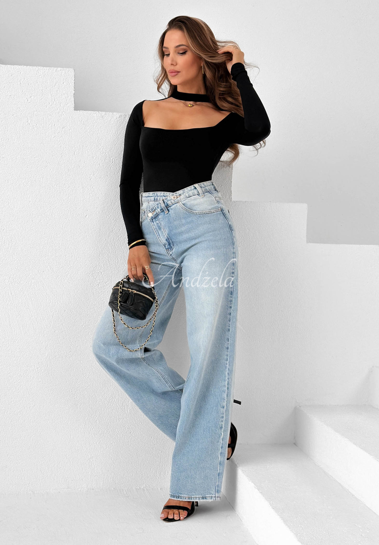 Dreamy Day Black Bodysuit with Choker