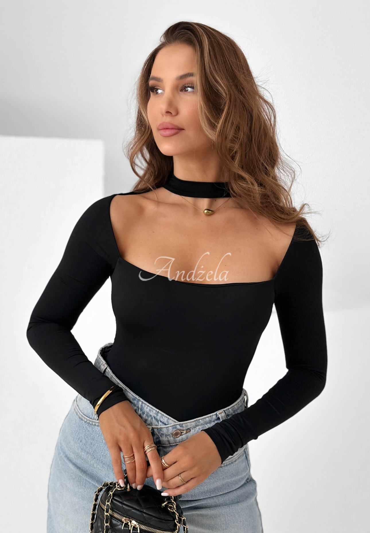 Dreamy Day Black Bodysuit with Choker